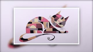 Colorful Cat Easy Acrylic Painting Tutorial For Beginners [upl. by Boatwright]