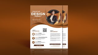 Professional A4 Business Flyer Design  Adobe Photoshop Tutorial [upl. by Ocirred485]