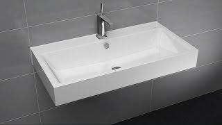 Wallhung washbasin with overflow installation  PURO and SILENIO  KALDEWEI [upl. by Valenza]