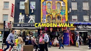 Camden Town Walking Tour  Pubs Market Venues History 4K [upl. by Enilegna]