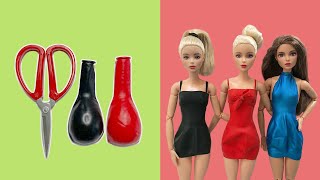 Making Doll Clothes With Balloons 3  3 DIY Dresses For Barbies No Sew No glue [upl. by Attenyt]