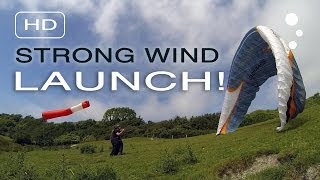 Paraglider Control Strong Wind Launching Simple Depower [upl. by Keil]