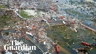 Hurricane Dorian aerial footage shows Bahamas destruction [upl. by Jaylene33]