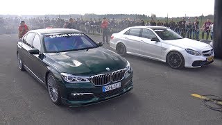 MercedesBenz E63 AMG vs Alpina BMW B7 BiTurbo [upl. by Florio]