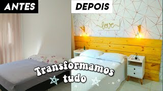 TRANSFORMAÇÃO no QUARTO de CASAL PEQUENO  DIY DECORAÇÃO QUARTO  FAÇA VOCÊ MESMO [upl. by Auohp]