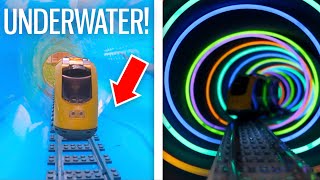 I Built a HUGE Lego Railway  Up Stairs amp Underwater [upl. by Heigho]