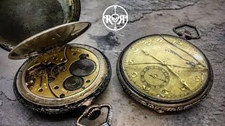 Restoration of an antique preWW2 pocket watch  100 year old Cyma 777  german empire silver case [upl. by Ayadahs907]