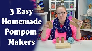 3 Easy Homemade Pompom Makers and How to trim the Perfect Pompom [upl. by Tergram]