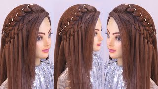 2 Mind blowing open hairstyle for wedding l party look l easy wedding hairstyles l engagement look [upl. by Neeloj926]