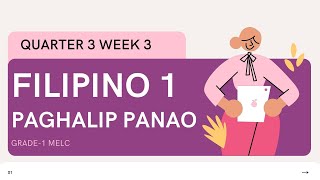 GRADE1 Filipino Q3W3 PANGHALIP PANAO [upl. by Anovahs946]