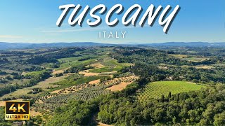 Tuscany Italy  4K Scenic Aerial Video Tour [upl. by Idnyc]