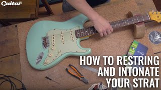 How to restring and intonate your Stratocaster  Guitarcom DIY [upl. by Rance]