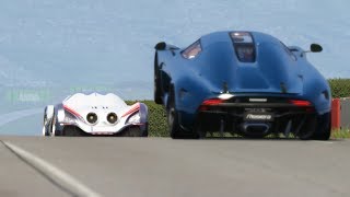 Devel Sixteen 469 kmh in Highlands vs Koenisegg Regera [upl. by Maillliw]