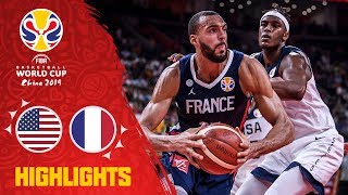 USA v France  Highlights  QuarterFinals  FIBA Basketball World Cup 2019 [upl. by Irab]