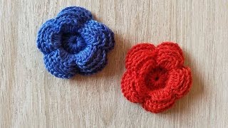 🌹 Kwiatek na szydełku  flower crochet [upl. by Annuhsal]