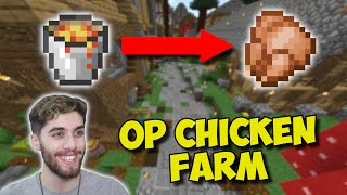 EASIEST Way To Get COOKED CHICKEN In Minecraft  Automatic Chicken Farm [upl. by Schafer]