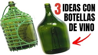 3 IDEAS INCREÍBLES PARA DECORAR BOTELLAS DE VINO  SHOW DE MANUALIDADES [upl. by Meeharb]