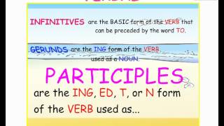 INFINITIVES GERUNDS PARTICIPLES  3 VERBALS  Easy English Grammar [upl. by Siron]