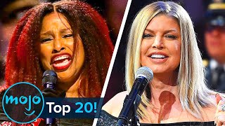 Top 20 American National Anthem Performance Fails [upl. by Esinnej772]