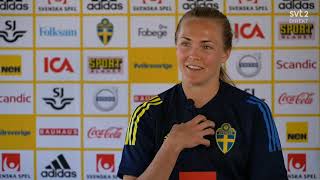 Magdalena Eriksson halftime interview Sweden vs Norway friendly June 10th 2021 [upl. by Uolymme858]