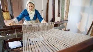 Weaving on Mount Vernons 18th Century Loom [upl. by Lepper]