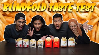 BLINDFOLD TASTE TEST 3   French Fries Edition   w Luqman Yusni Muhsin Yusni amp Aisyah Habshee [upl. by Orgalim]