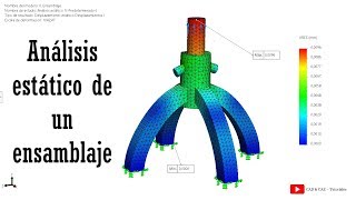 Análisis estático de un ensamblaje  Simulación  SolidWorks Simulation [upl. by Avruch467]