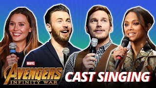 Full Cast of Avengers Infinity War Singing REAL VOICE [upl. by Declan858]