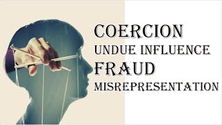 Coercion Undue Influence Fraud Misrepresentation  Indian Contract Act 1872  Law Guru [upl. by Sydelle471]