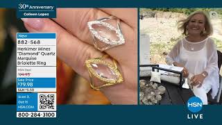 Herkimer Mines quotDiamondquot Quartz Marquise Briolette Ring [upl. by Yrmac486]