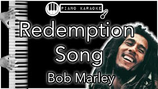 Redemption Song  Bob Marley  Piano Karaoke Instrumental [upl. by Amjan]