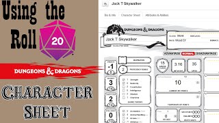 Roll20 Tutorial Using the DampD Character Sheet [upl. by Werra655]