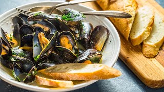 White Wine Mussels  My FAVORITE SEAFOOD recipe [upl. by Aitsirk437]