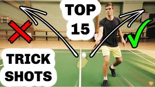 TOP 15 BADMINTON TRICK SHOTS USEABLE [upl. by Koch]