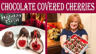 Easy Chocolate Covered Cherries  Holiday Treat [upl. by Aniretac]