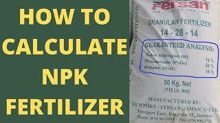 Npk fertilizer calculations  P P2O5  K K2O [upl. by Ursal]