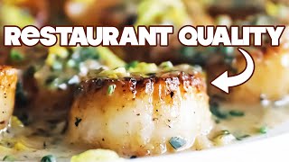 Perfect Pan Seared Sea Scallops Recipe  Lemon Chive Butter [upl. by Atihcnoc]