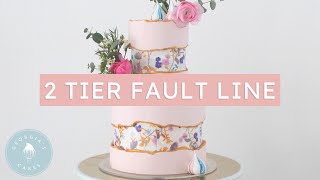 2 Tier Fault Line Cake with Edible Paper  Georgias Cakes [upl. by Clemens]