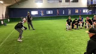 Infield Indoor Practice  BASEBALL INFIELD TIPS [upl. by Nilkcaj]