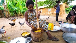 Village Food in West Africa  BEST FUFU and EXTREME Hospitality in Rural Ghana [upl. by Ativet509]