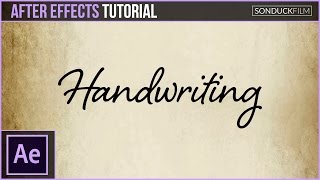 After Effects Tutorial Handwriting Effect Animation [upl. by Leonteen]