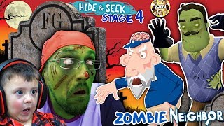 ZOMBIE HIDE n SEEK FGTEEV Hello Neighbor Stage 4 BRAINZZZZ Gameplay  Skit [upl. by Gass]