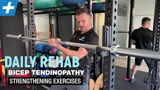 Bicep Tendinopathy Strengthening Exercises  Tim Keeley  Physio REHAB [upl. by Oibesue]