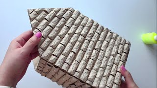 DIY Miniature House with bricks  Cardboard idea  Paper craft tutorial [upl. by Zared]