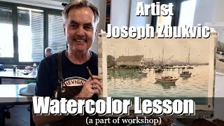 JOSEPH ZBUKVIC s WATERCOLOR LESSON 2  How to paint Watercolor Landscape painting [upl. by Einnhoj]