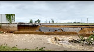 Erftstadt Blessem Autobahn A61 fällt in die Erft LIVE dabei 160721 ca 1600 Uhr ganzer Film [upl. by Drape470]