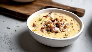 Keto Clam Chowder Recipe Slow Cooked with Bacon [upl. by Olemrac62]