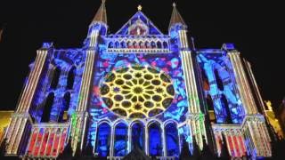 Chartres Cathedral Light Show  Amazing [upl. by Neelac]