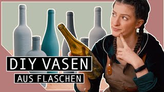 Vasen Upcycling aus Flaschen amp Altglas  DIY [upl. by Arlan]