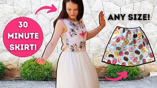 How to sew a gathered skirt in 30 minutes  QUICK and EASY tutorial [upl. by Nuris933]